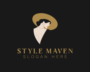 Elegant Fashionista Woman logo design