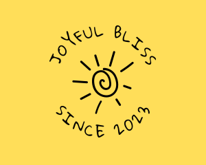 Happiness - Summer Sun Doodle logo design