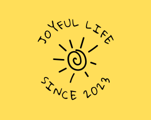 Happiness - Summer Sun Doodle logo design