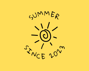 Summer Sun Doodle logo design