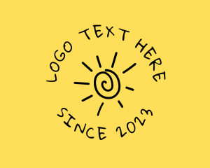 Happy - Summer Sun Doodle logo design