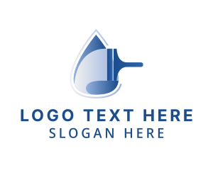 Cleaning - Hygiene Squeegee Droplet logo design
