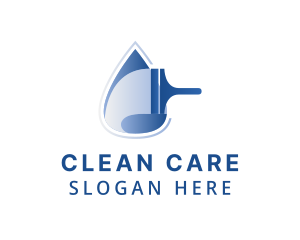 Hygiene Squeegee Droplet logo design