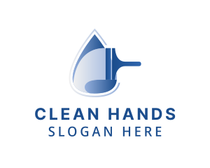 Sanitizers - Hygiene Squeegee Droplet logo design