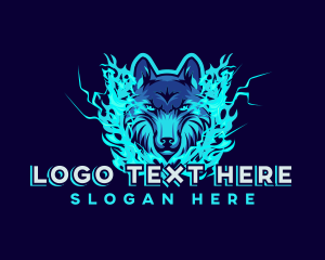 Twitch - Fire Wolf Dog logo design