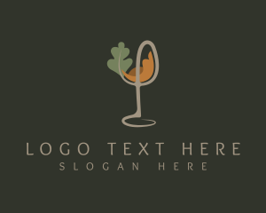 Alcoholic Drink - Natural Wine Glass logo design
