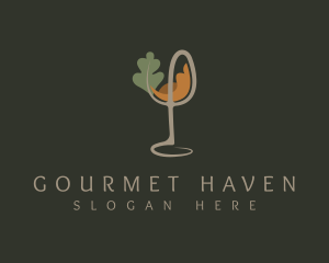 Natural Wine Glass logo design