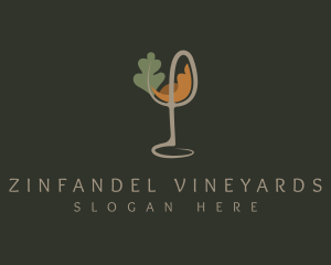 Natural Wine Glass logo design