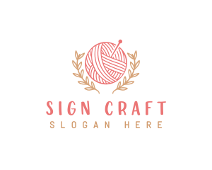 Yarn Knitting Craft logo design