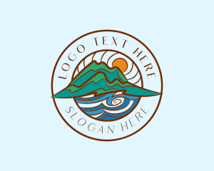 Outdoor - Mountain Sea Circle logo design