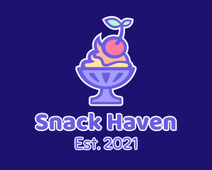 Colorful Cherry Sundae logo design