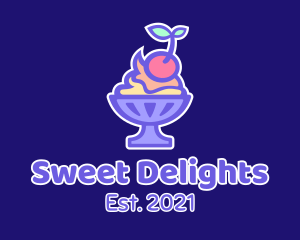 Colorful Cherry Sundae logo design