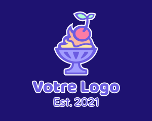 Food Stand - Colorful Cherry Sundae logo design