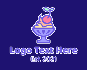 Food Stand - Colorful Cherry Sundae logo design