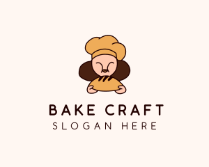 Woman Bread Chef  logo design