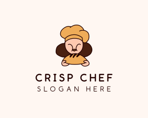 Woman Bread Chef  logo design