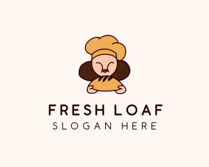 Woman Bread Chef  logo design