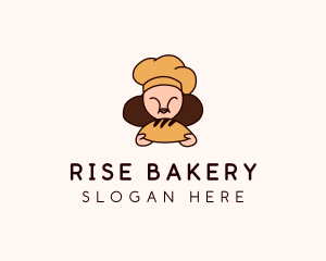 Woman Bread Chef  logo design