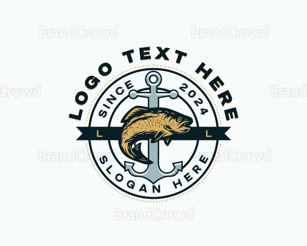 Anchor Fish Fishing Logo