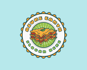 Lasagna Pasta Emblem logo design