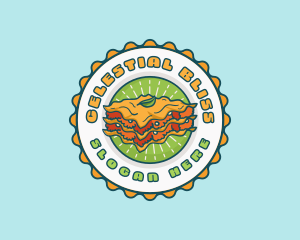 Lasagna Pasta Emblem logo design