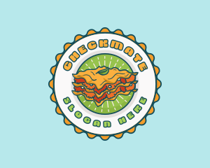 Lasagna Pasta Emblem logo design