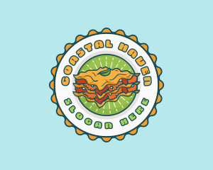 Lasagna Pasta Emblem logo design