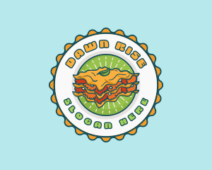 Lasagna Pasta Emblem logo design