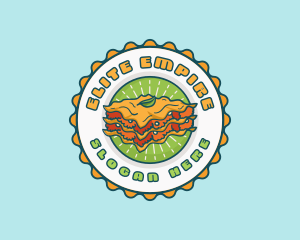 Lasagna Pasta Emblem logo design