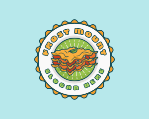 Lasagna Pasta Emblem logo design