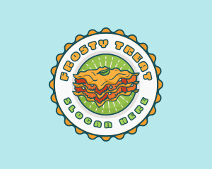 Lasagna Pasta Emblem logo design