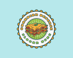 Lasagna Pasta Emblem logo design