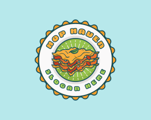 Lasagna Pasta Emblem logo design