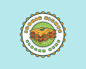 Lasagna Pasta Emblem logo design