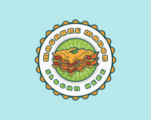 Lasagna Pasta Emblem logo design