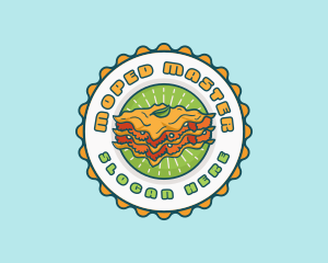 Lasagna Pasta Emblem logo design