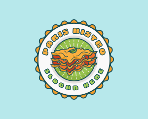 Lasagna Pasta Emblem logo design