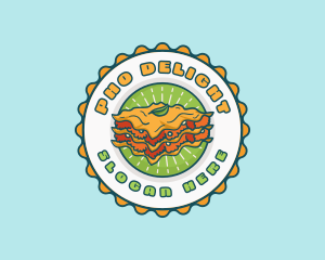 Lasagna Pasta Emblem logo design