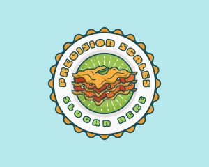 Lasagna Pasta Emblem logo design