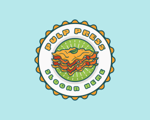 Lasagna Pasta Emblem logo design