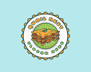 Lasagna Pasta Emblem logo design