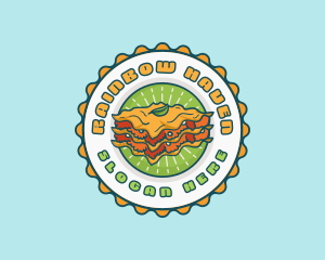 Lasagna Pasta Emblem logo design