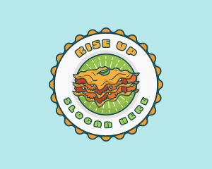 Lasagna Pasta Emblem logo design