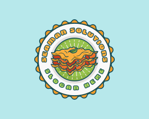 Lasagna Pasta Emblem logo design