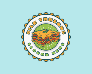 Lasagna Pasta Emblem logo design