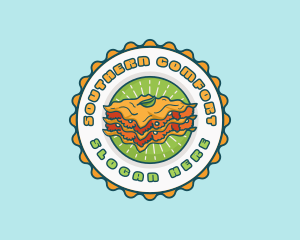 Lasagna Pasta Emblem logo design