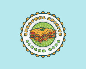 Lasagna Pasta Emblem logo design