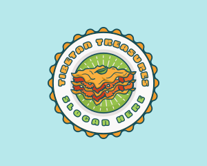 Lasagna Pasta Emblem logo design