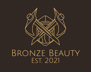 Bronze - Minimalist Lumberjack Axe logo design