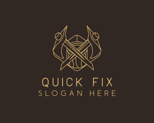 Minimalist Lumberjack Axe  logo design